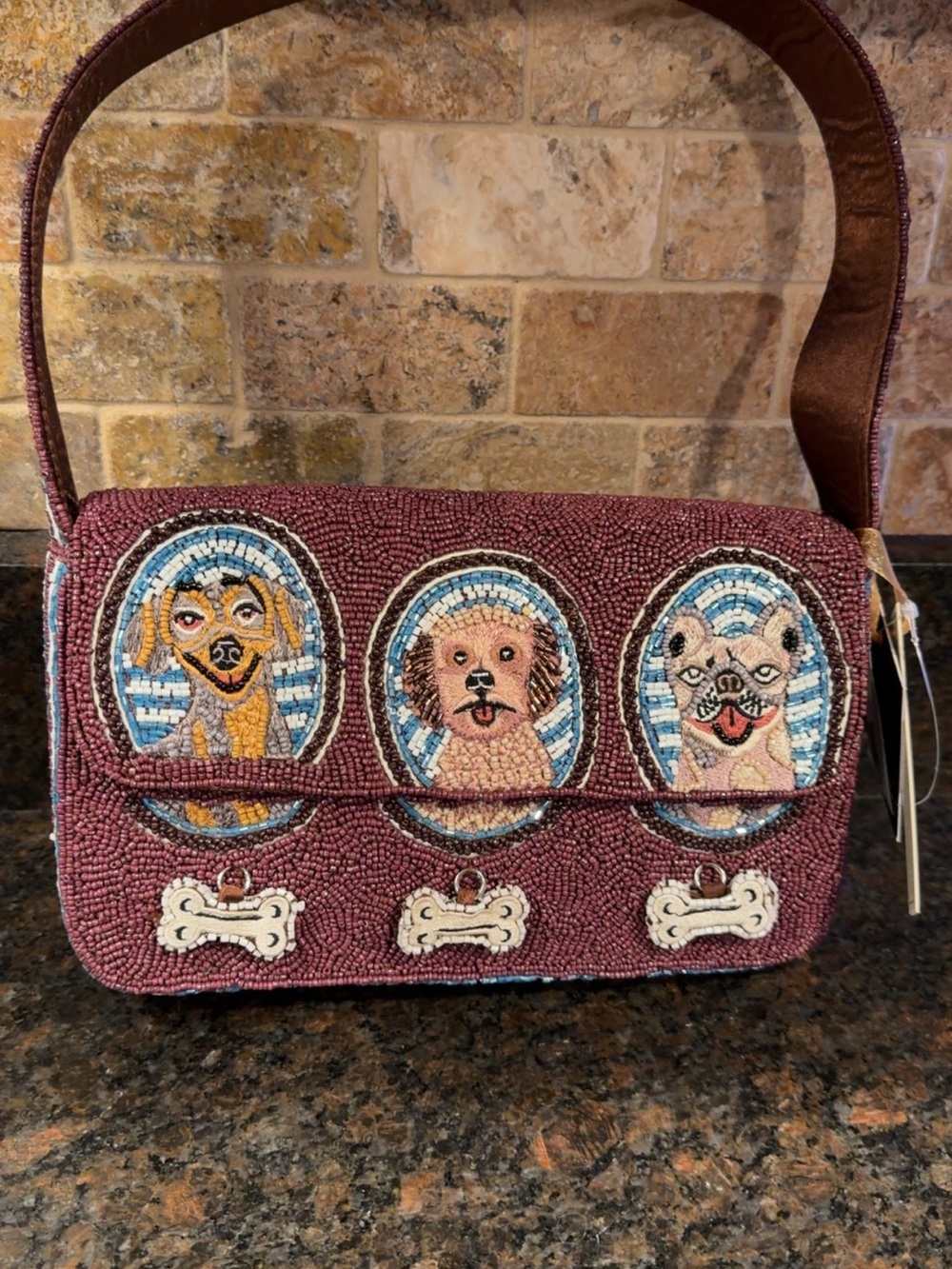 Beaded Dog Shoulder Bag ๐ถโจ